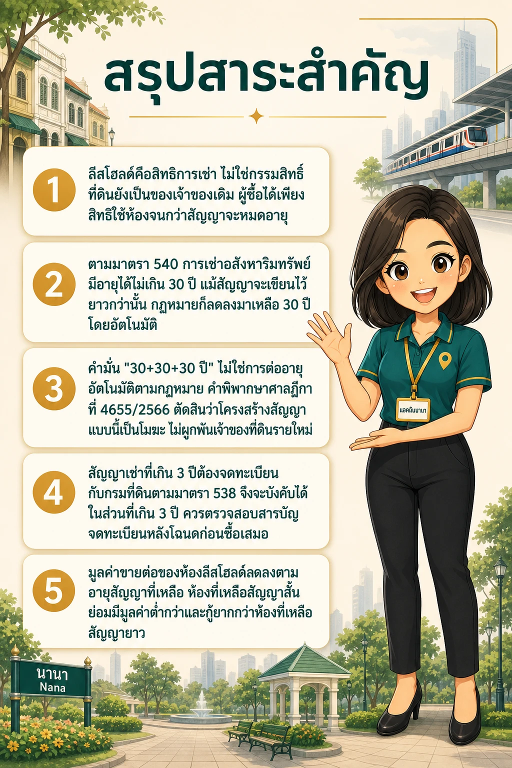 อินโฟกราฟิกสรุปข้อมูล ลีสโฮลด์ตึกเก่านานา: 30 ปีข้างหน้าใครเป็นเจ้าของห้องคุณ