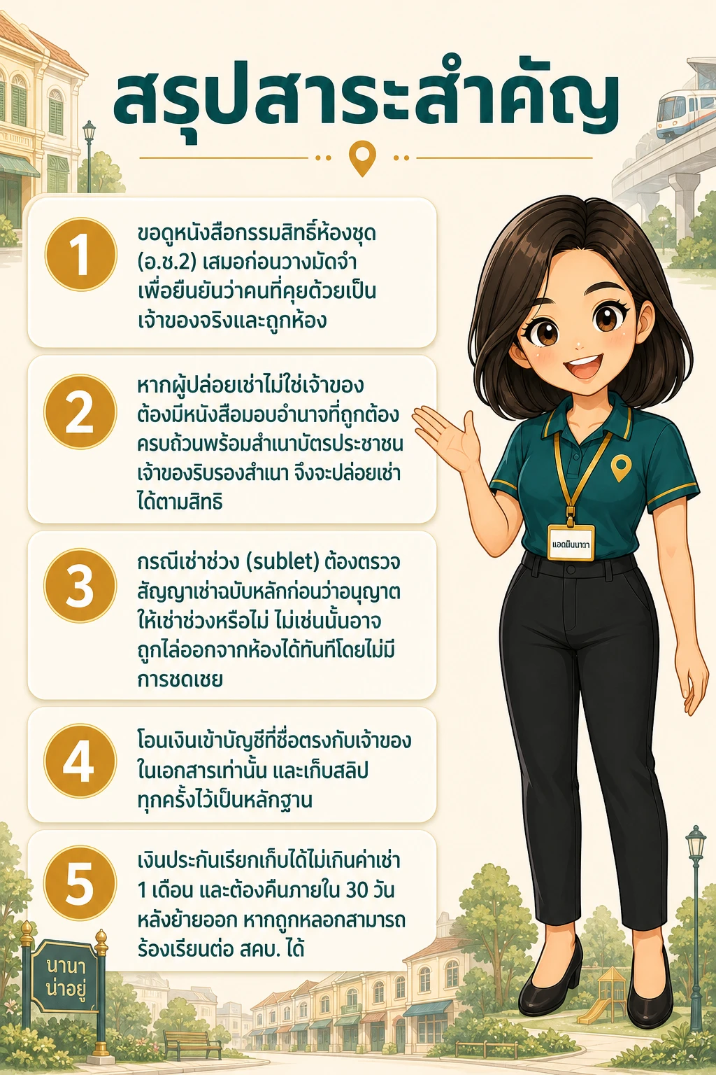 อินโฟกราฟิกสรุปข้อมูล เช็กเจ้าของห้องเช่านานาให้ชัวร์ก่อนโอนมัดจำ: กันโดนเช่าซ้อน